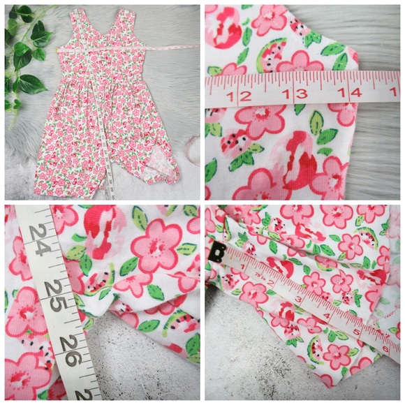 Basic Editions Floral & Watermelon Romper 10/12 - Picture 11 of 12